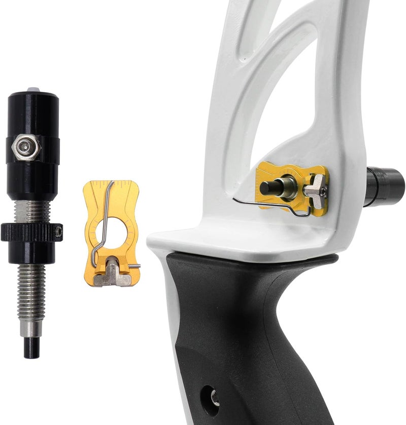 HANDBAIGE Archery Arrow Rest and Cushion Plunger Aluminum Magnetic Arrow Rest Adjustable Bow Plunger with Pressure Button for Recurve Bow Longbow - Image 1